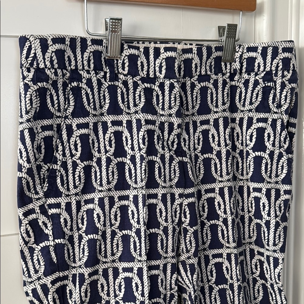 J. Crew Blue and White Stretch Pants